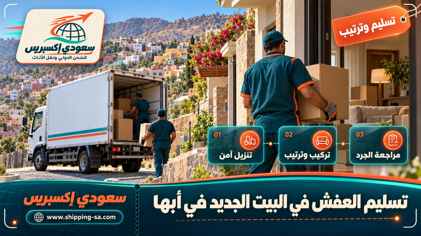 تسليم العفش في البيت الجديد في أبها
