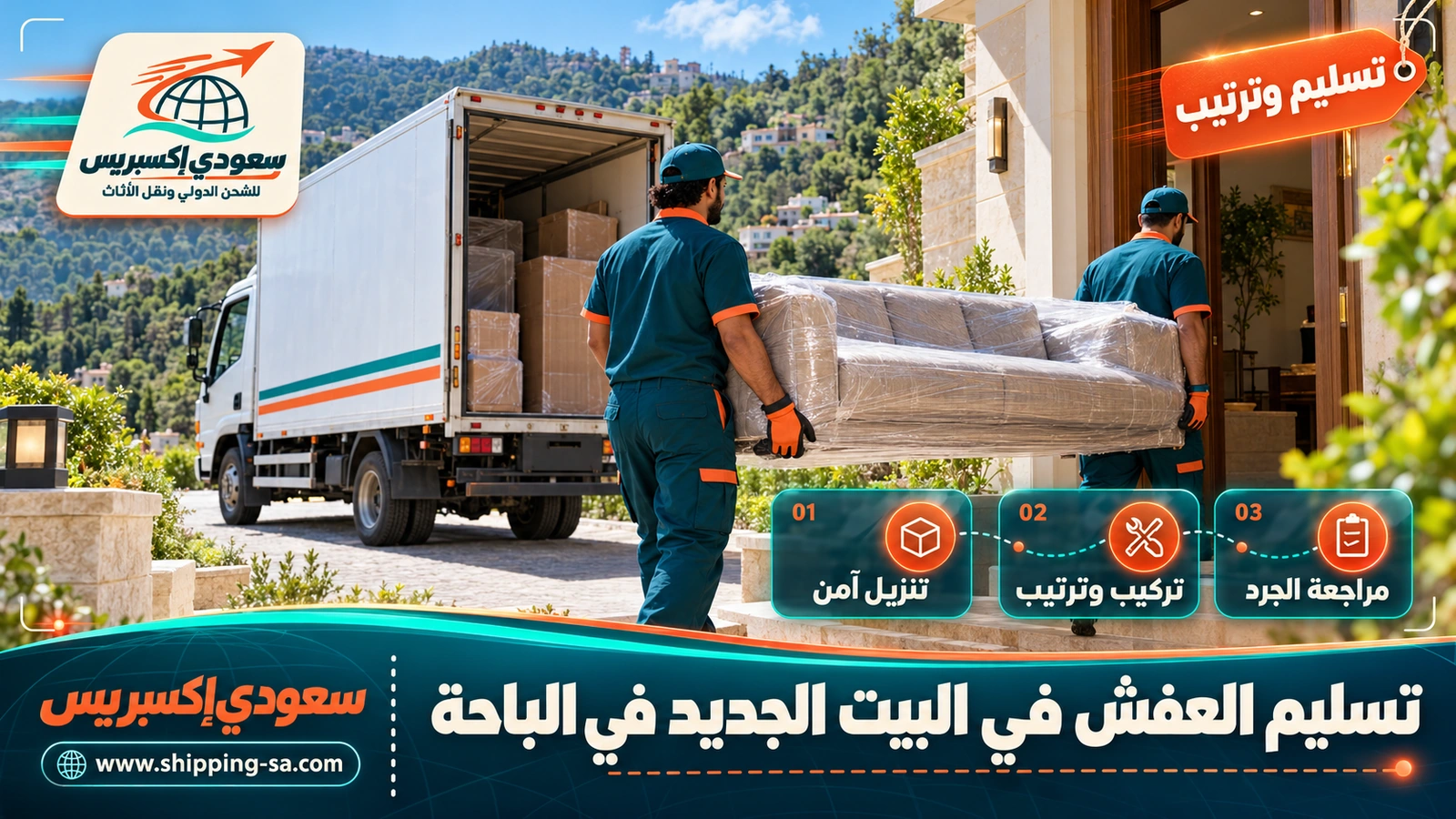 تسليم العفش في البيت الجديد في الباحة