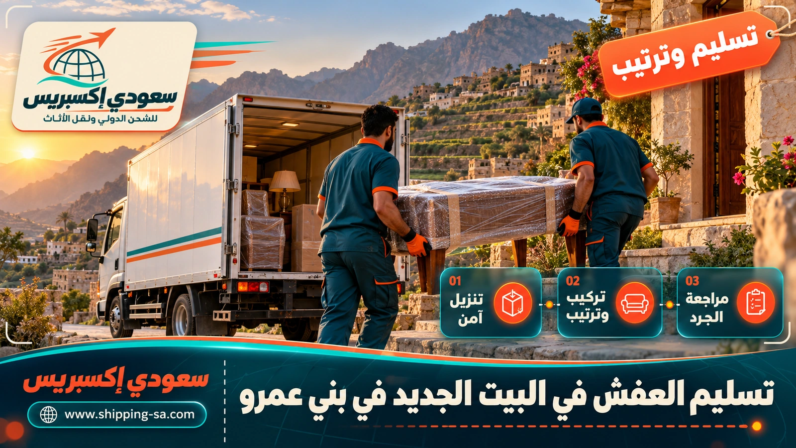 تسليم العفش في البيت الجديد في بني عمرو