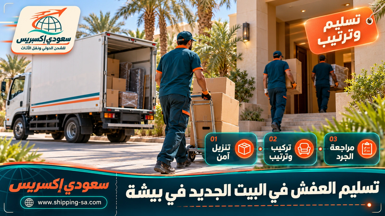 تسليم العفش في البيت الجديد في بيشة