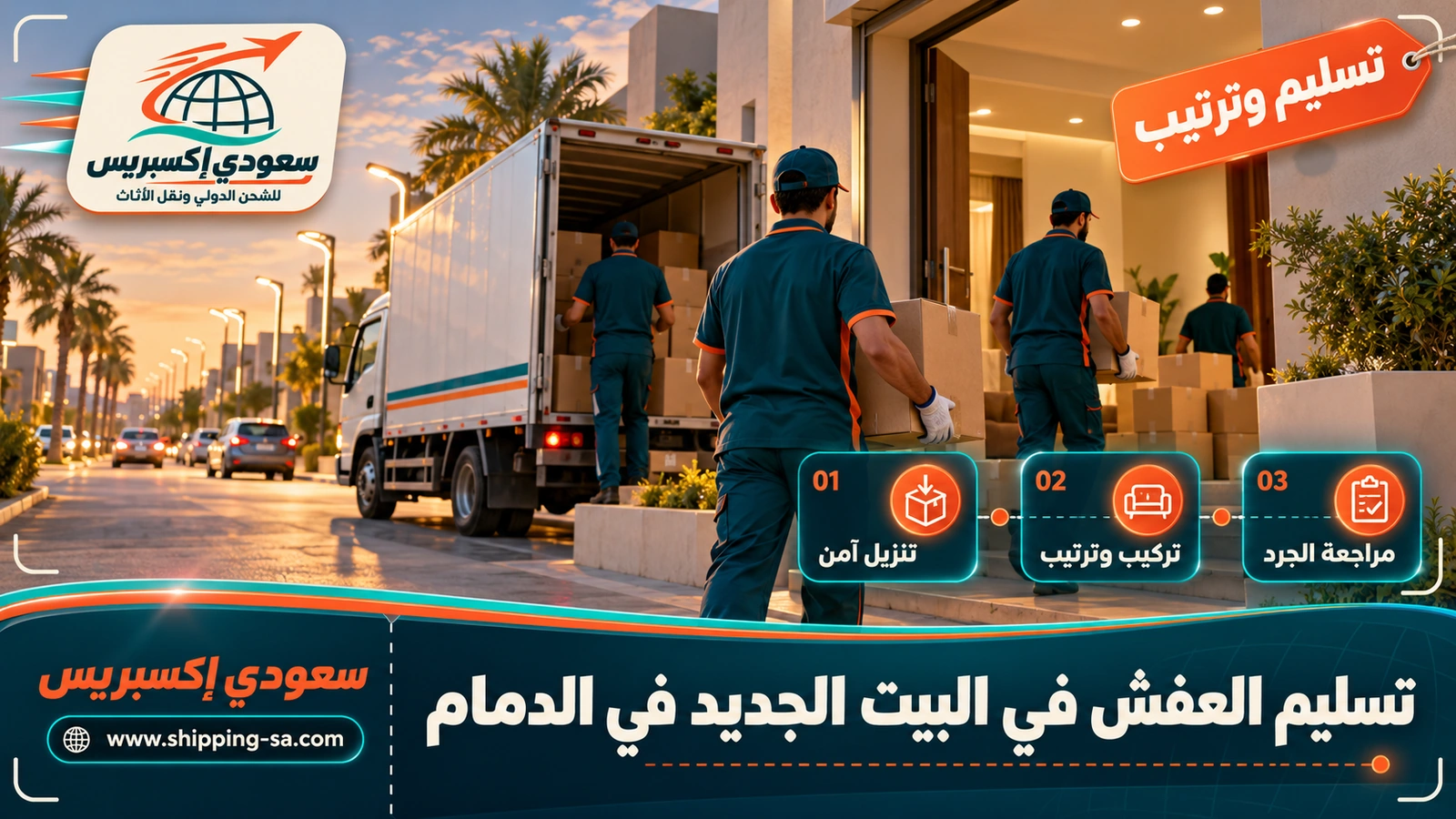 تسليم العفش في البيت الجديد في الدمام