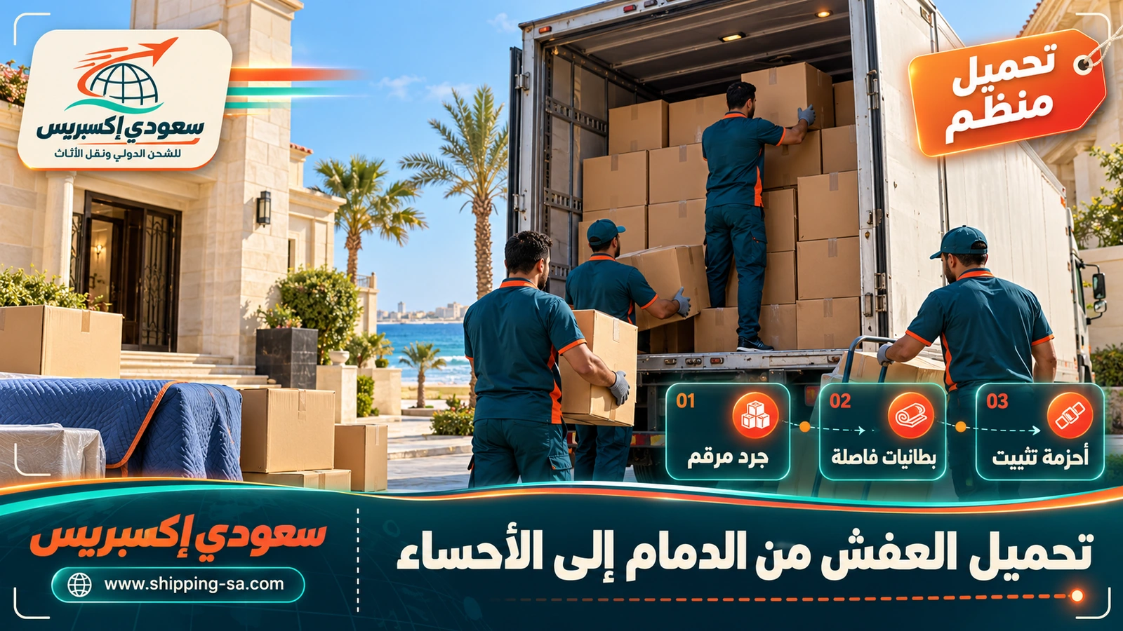 تحميل العفش من الدمام إلى الأحساء