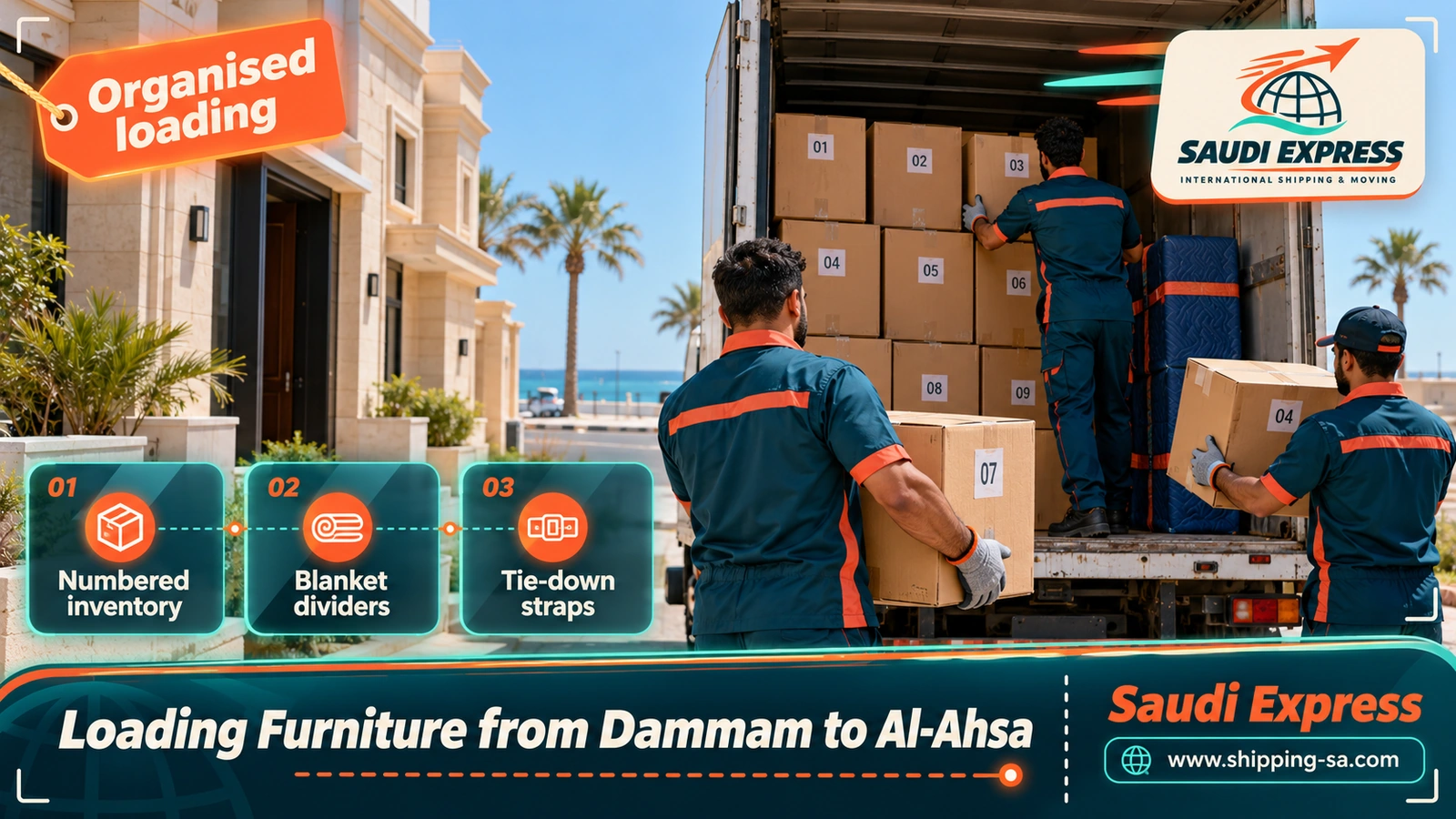 Loading Furniture from Dammam to Al-Ahsa