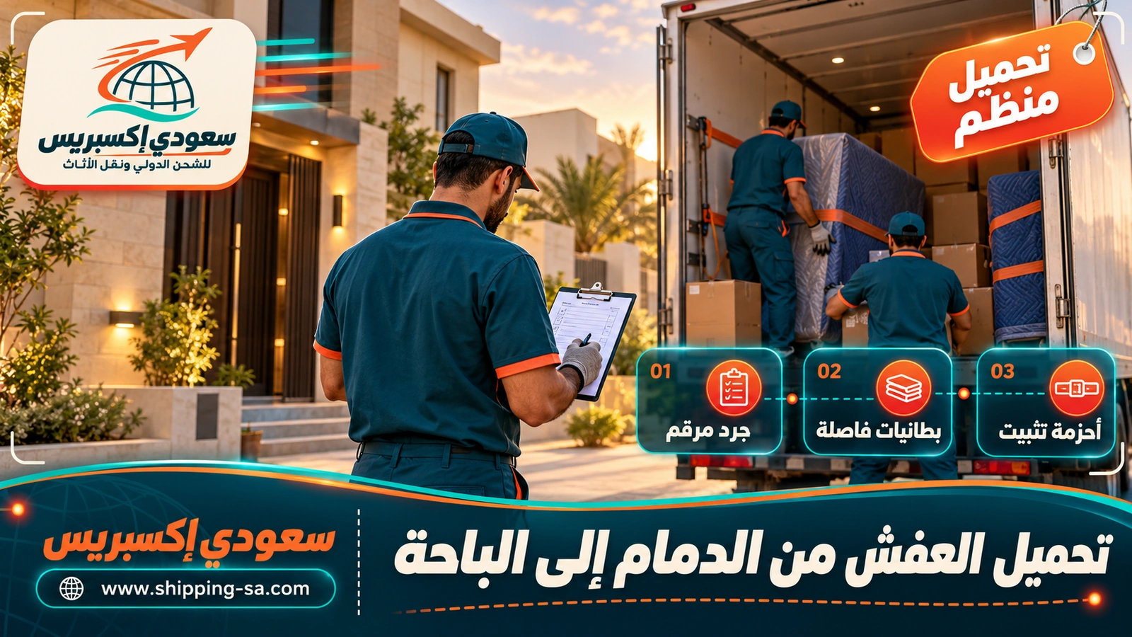 تحميل العفش من الدمام إلى الباحة