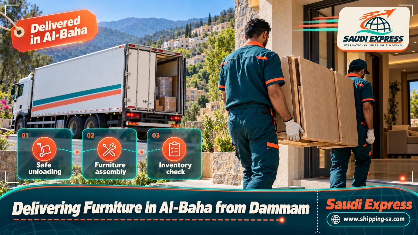 Delivering Furniture in Al-Baha from Dammam