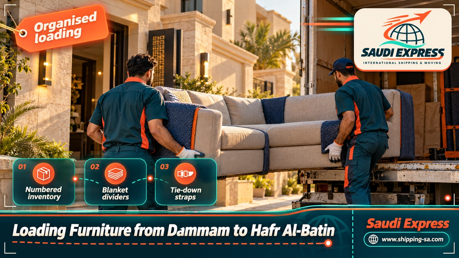 Loading Furniture from Dammam to Hafr Al-Batin