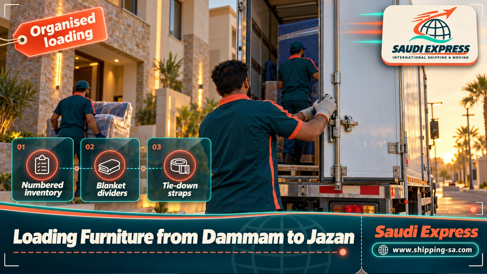 Loading Furniture from Dammam to Jazan