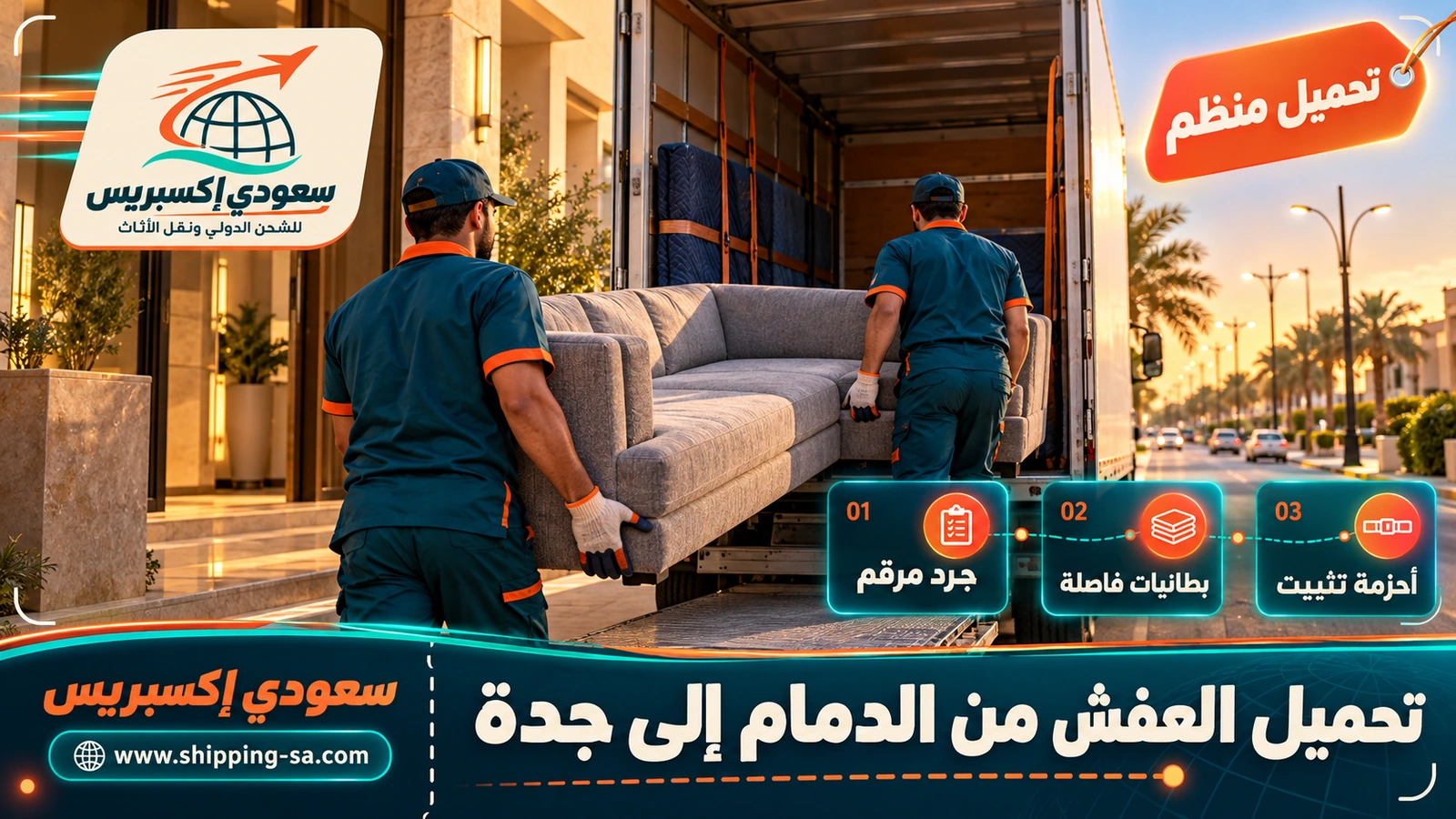 تحميل العفش من الدمام إلى جدة