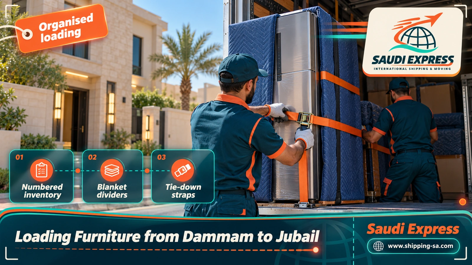 Loading Furniture from Dammam to Jubail