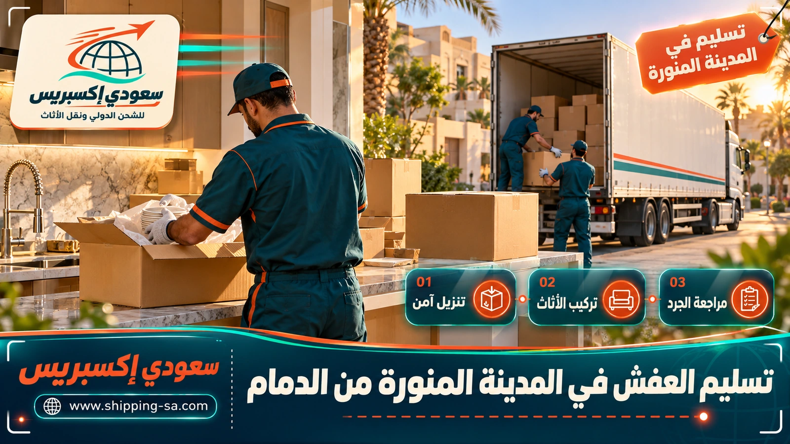 تسليم العفش في المدينة المنورة من الدمام