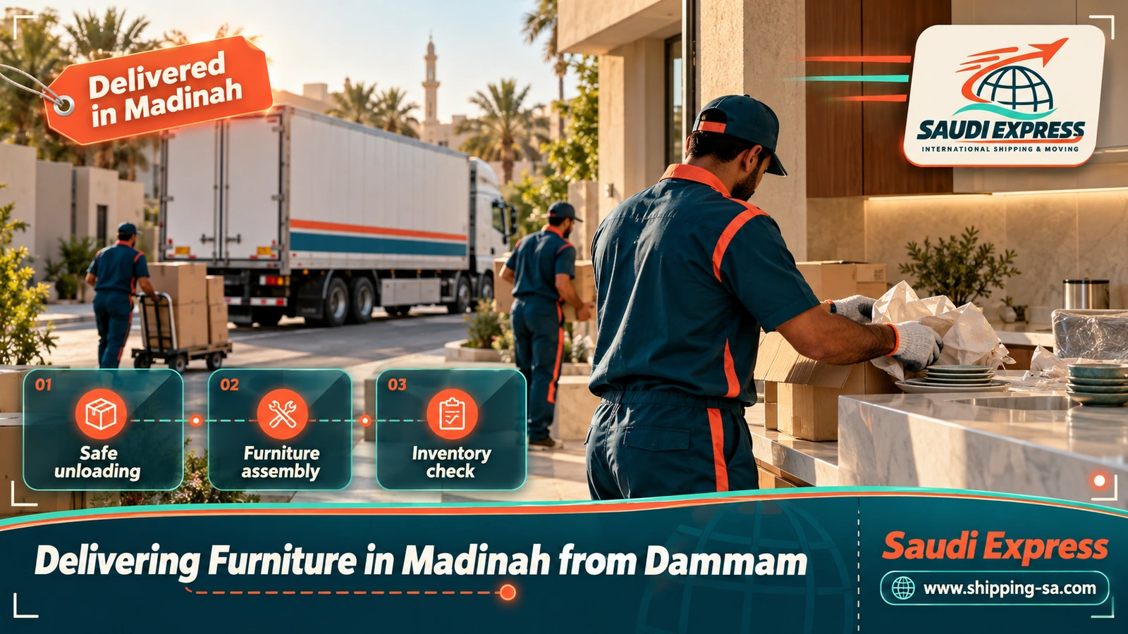Delivering Furniture in Madinah from Dammam
