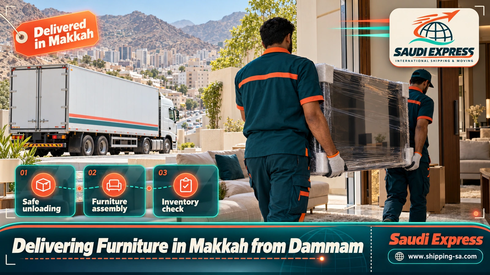 Delivering Furniture in Makkah from Dammam
