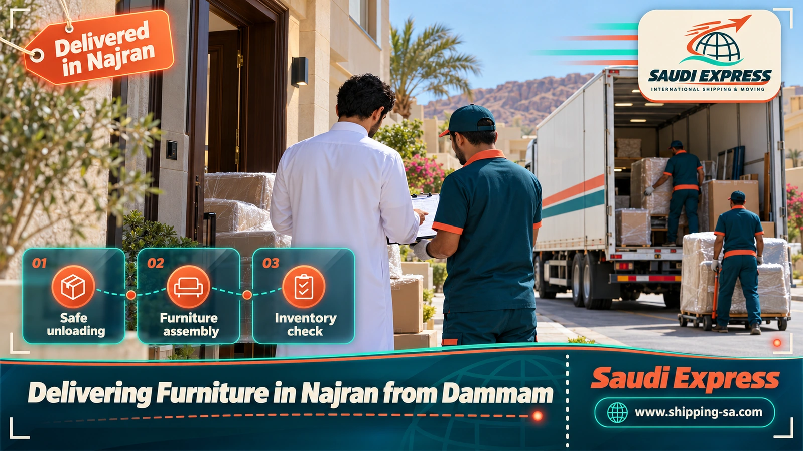 Delivering Furniture in Najran from Dammam