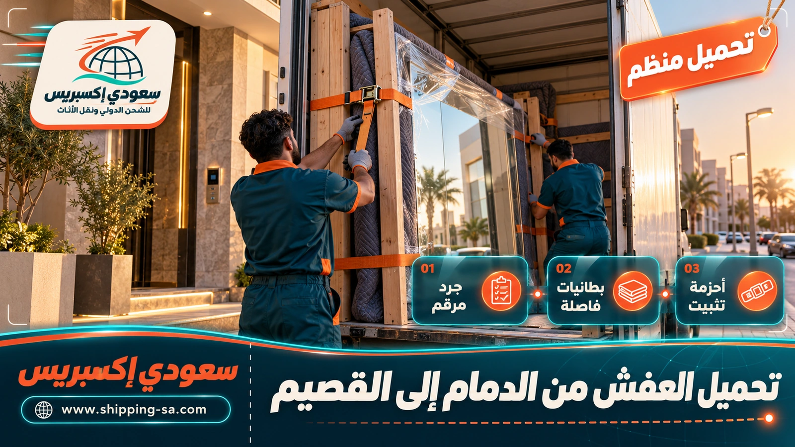 تحميل العفش من الدمام إلى القصيم