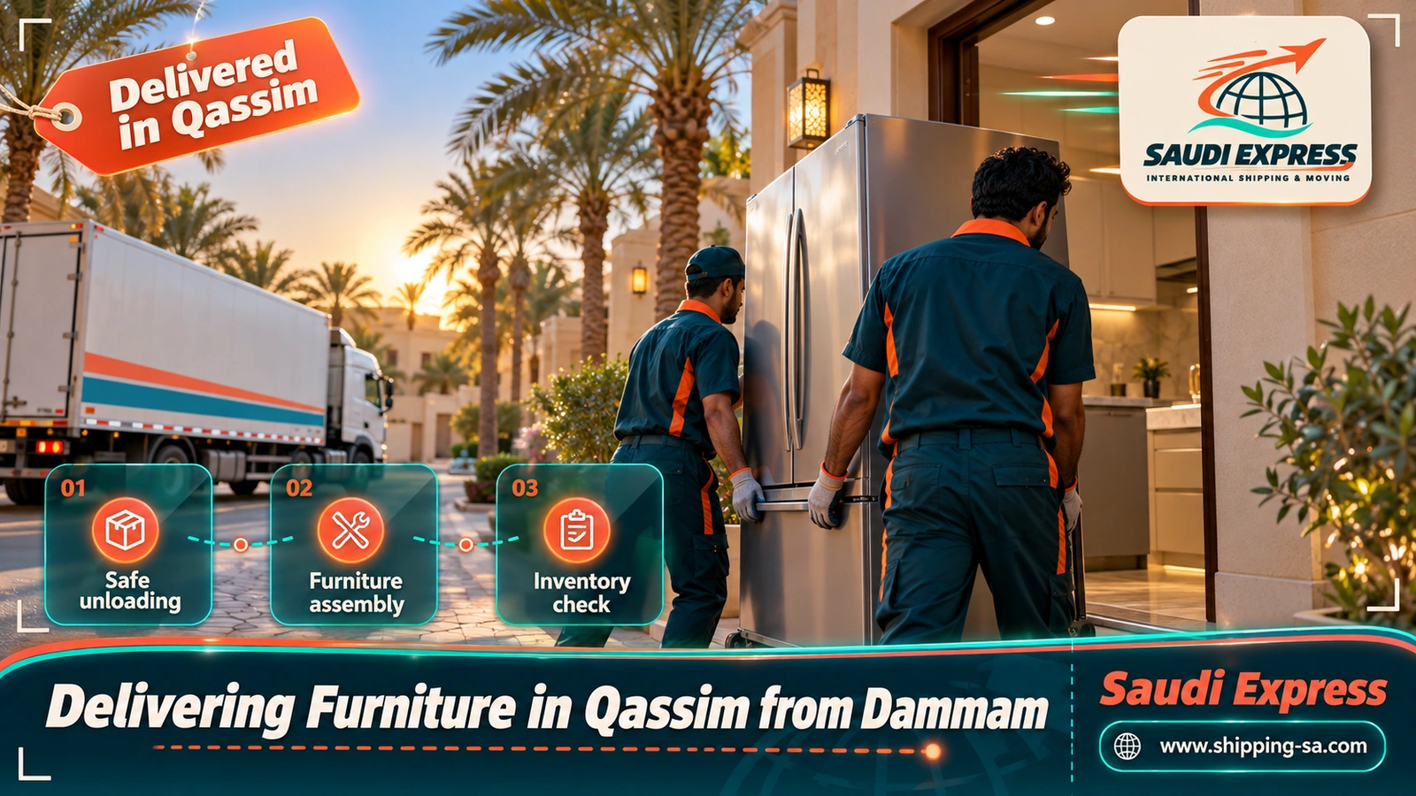 Delivering Furniture in Qassim from Dammam