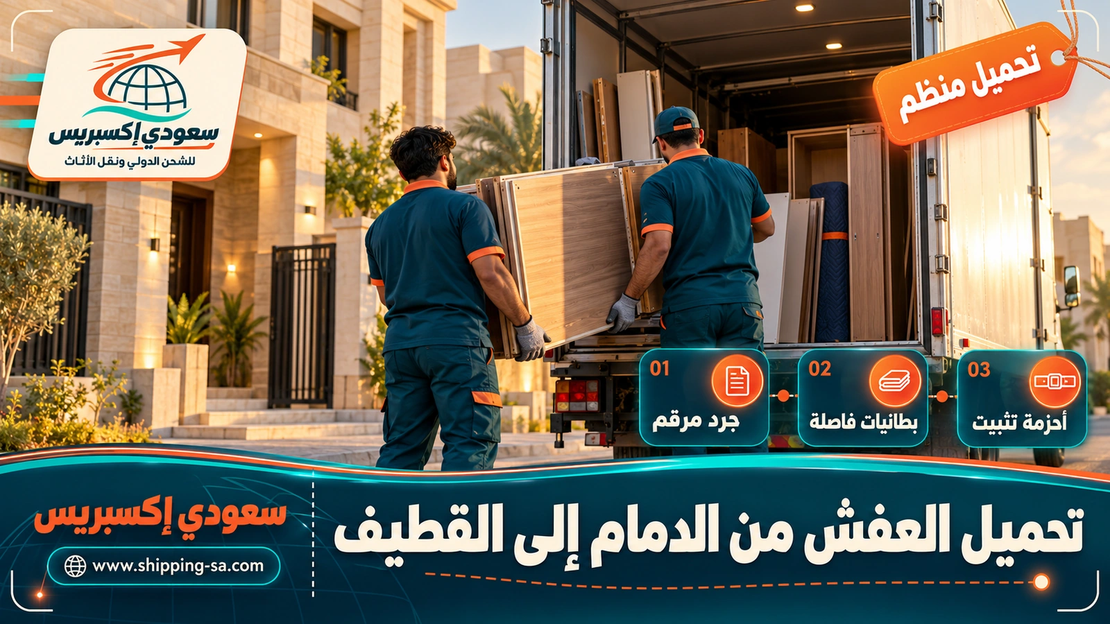 تحميل العفش من الدمام إلى القطيف