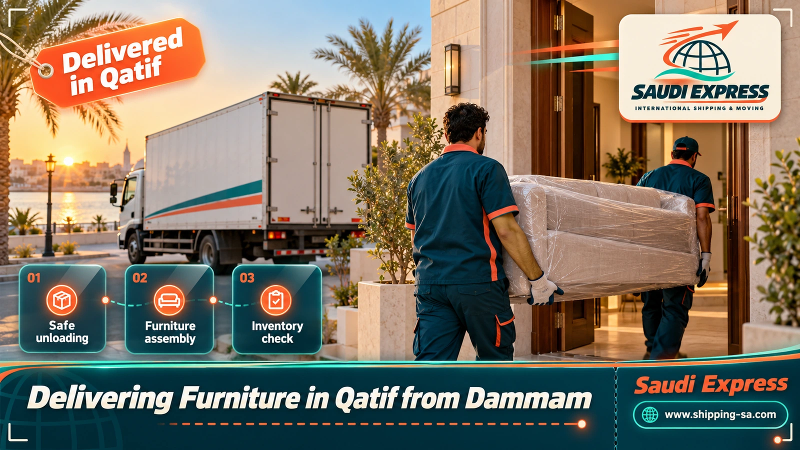 Delivering Furniture in Qatif from Dammam