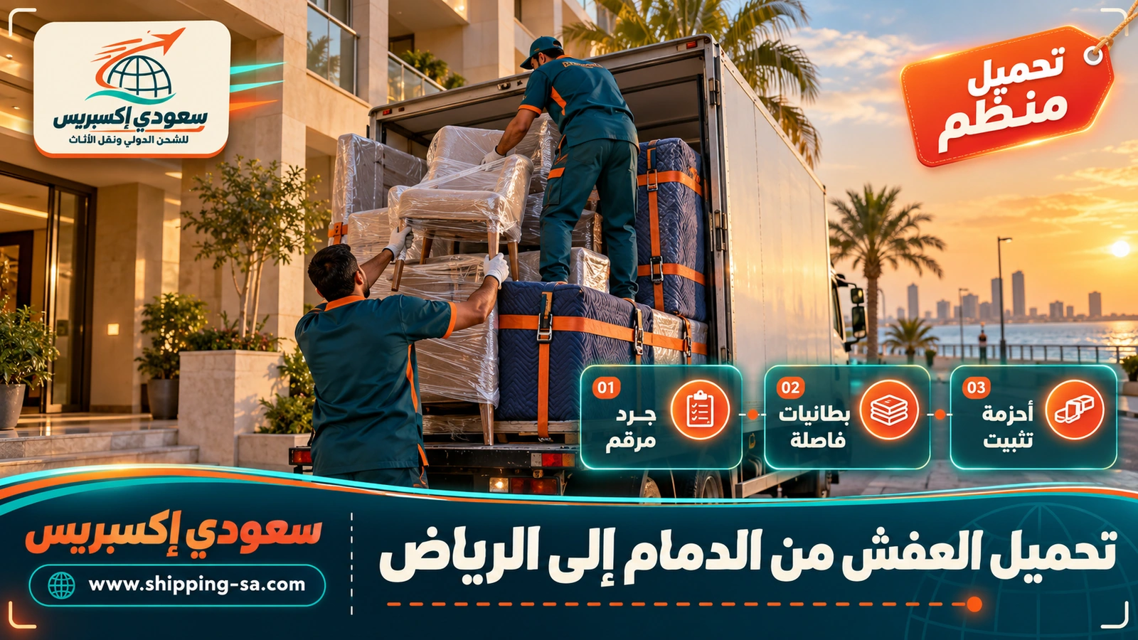 تحميل العفش من الدمام إلى الرياض