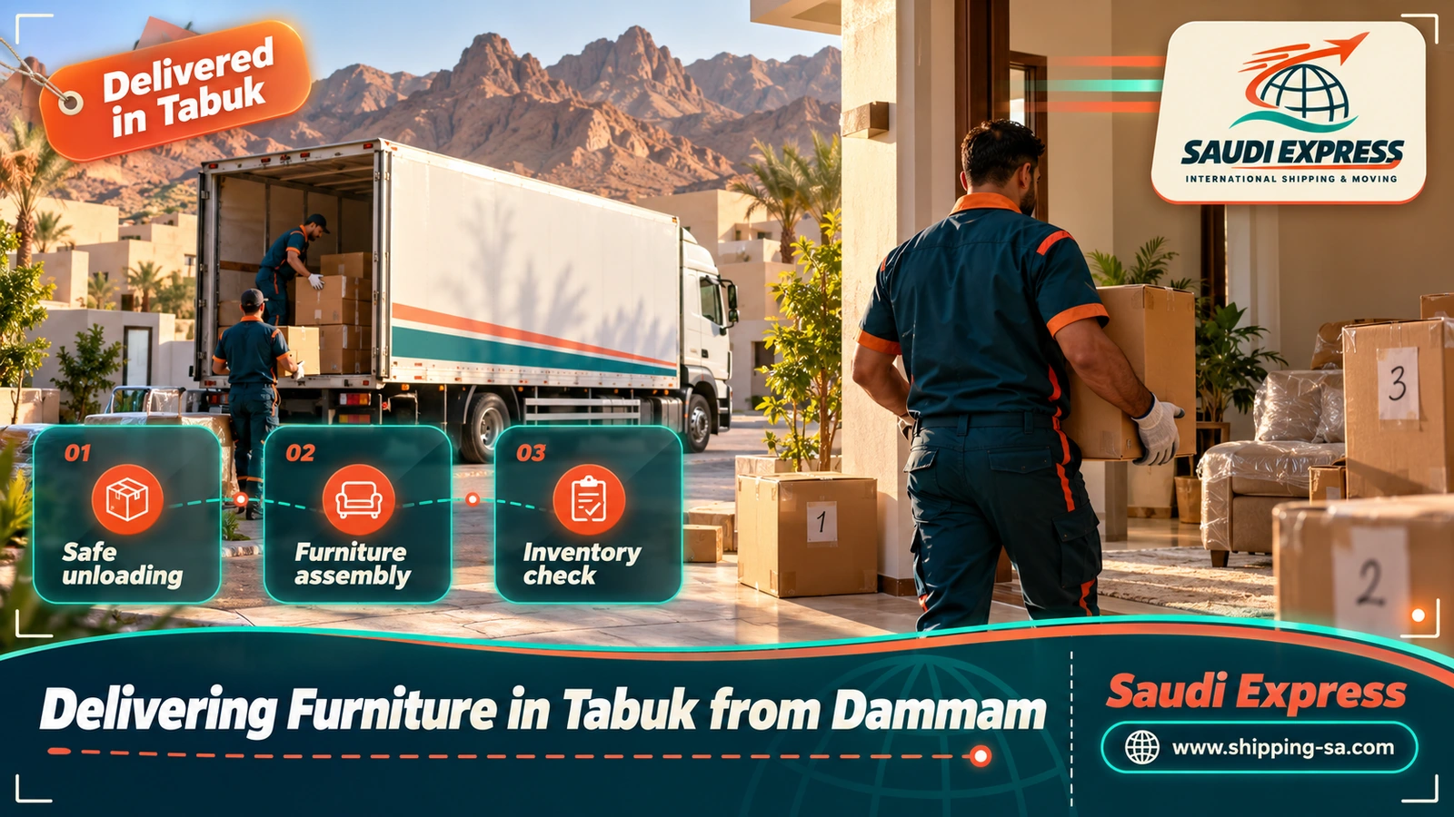 Delivering Furniture in Tabuk from Dammam