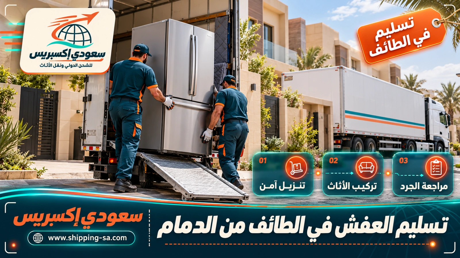 تسليم العفش في الطائف من الدمام