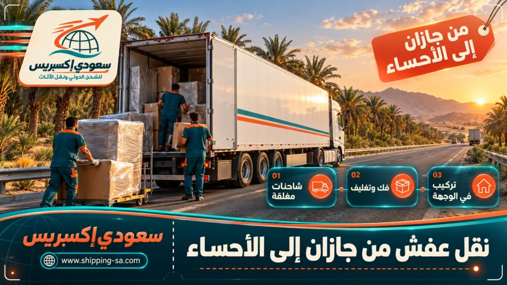 نقل عفش من جازان إلى الأحساء