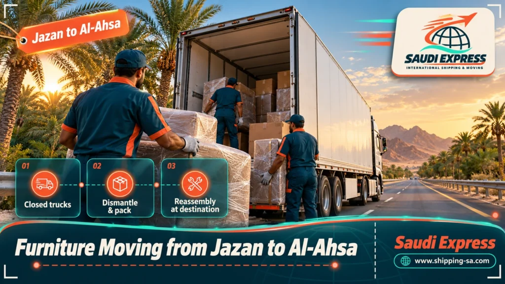 Furniture Moving from Jazan to Al-Ahsa