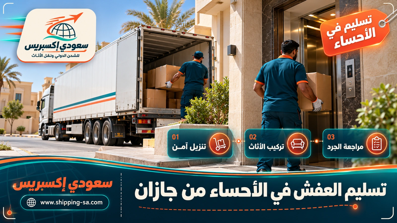 تسليم العفش في الأحساء من جازان