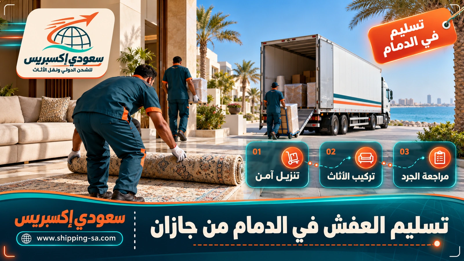 تسليم العفش في الدمام من جازان