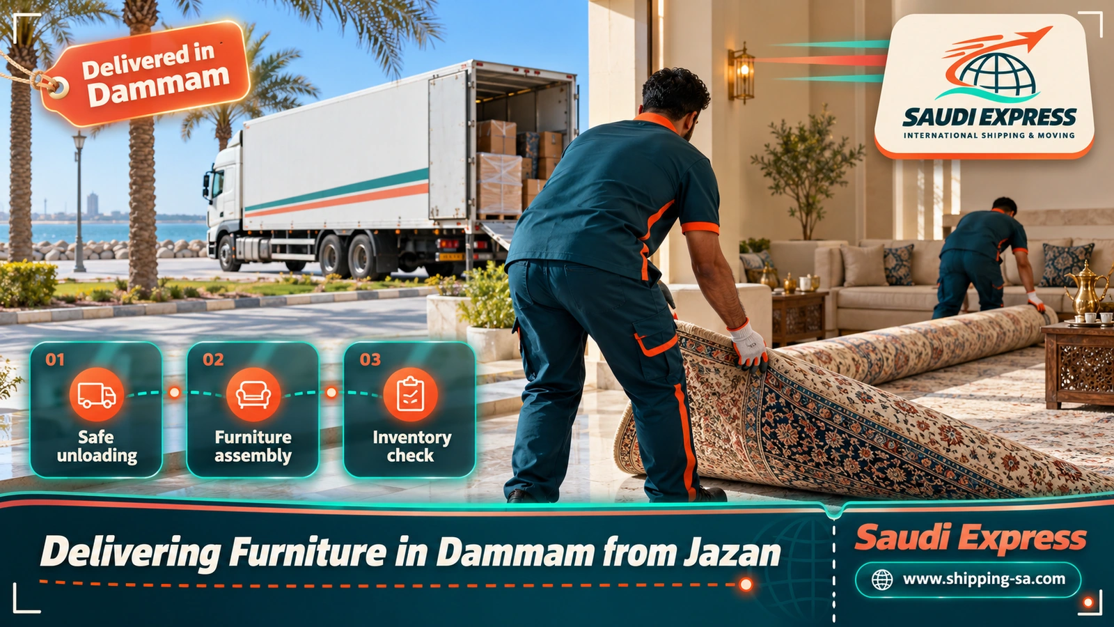 Delivering Furniture in Dammam from Jazan