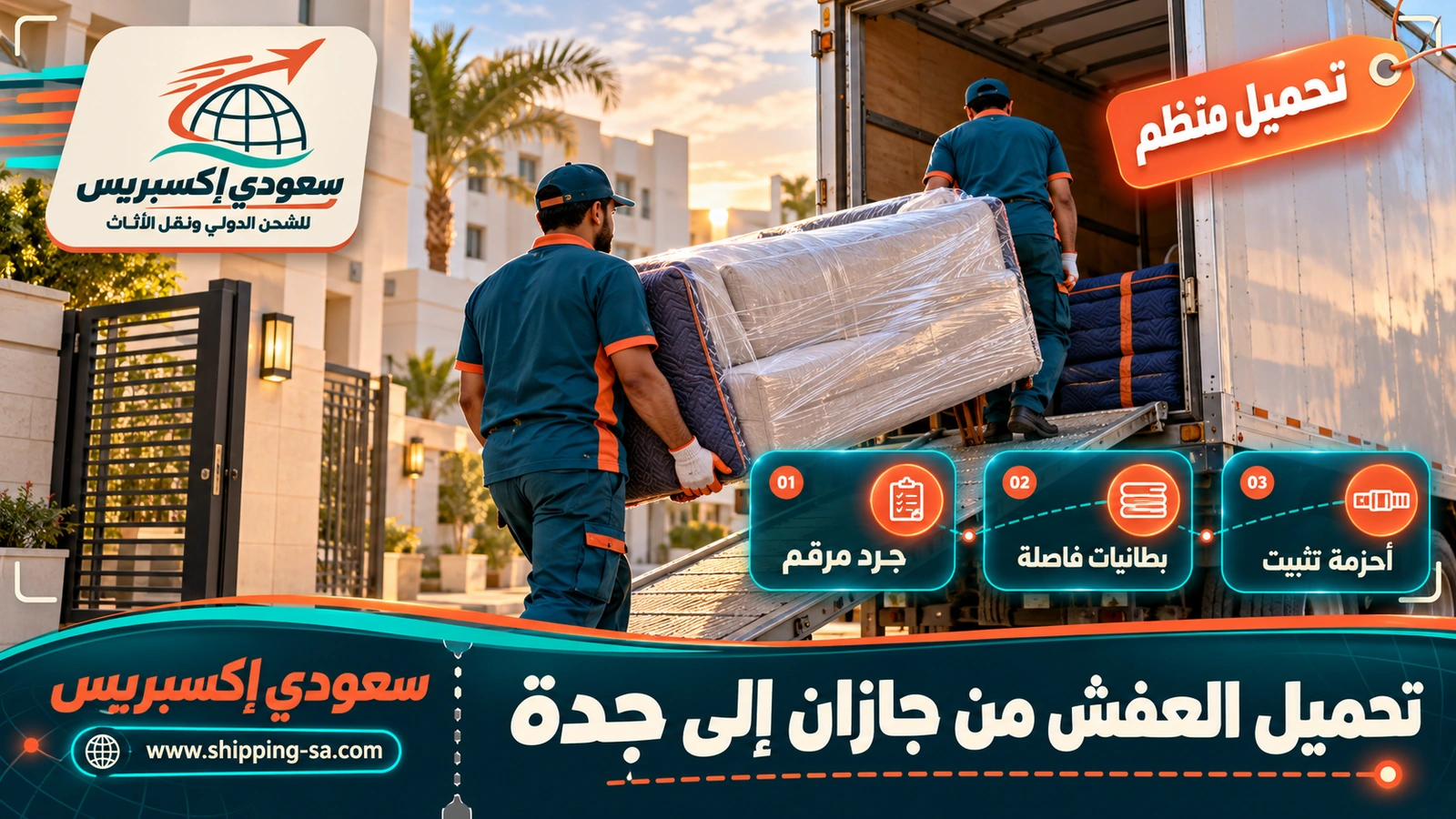 تحميل العفش من جازان إلى جدة