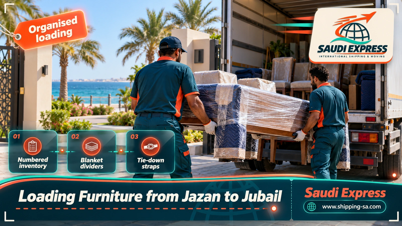 Loading Furniture from Jazan to Jubail