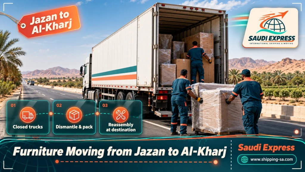 Furniture Moving from Jazan to Al-Kharj