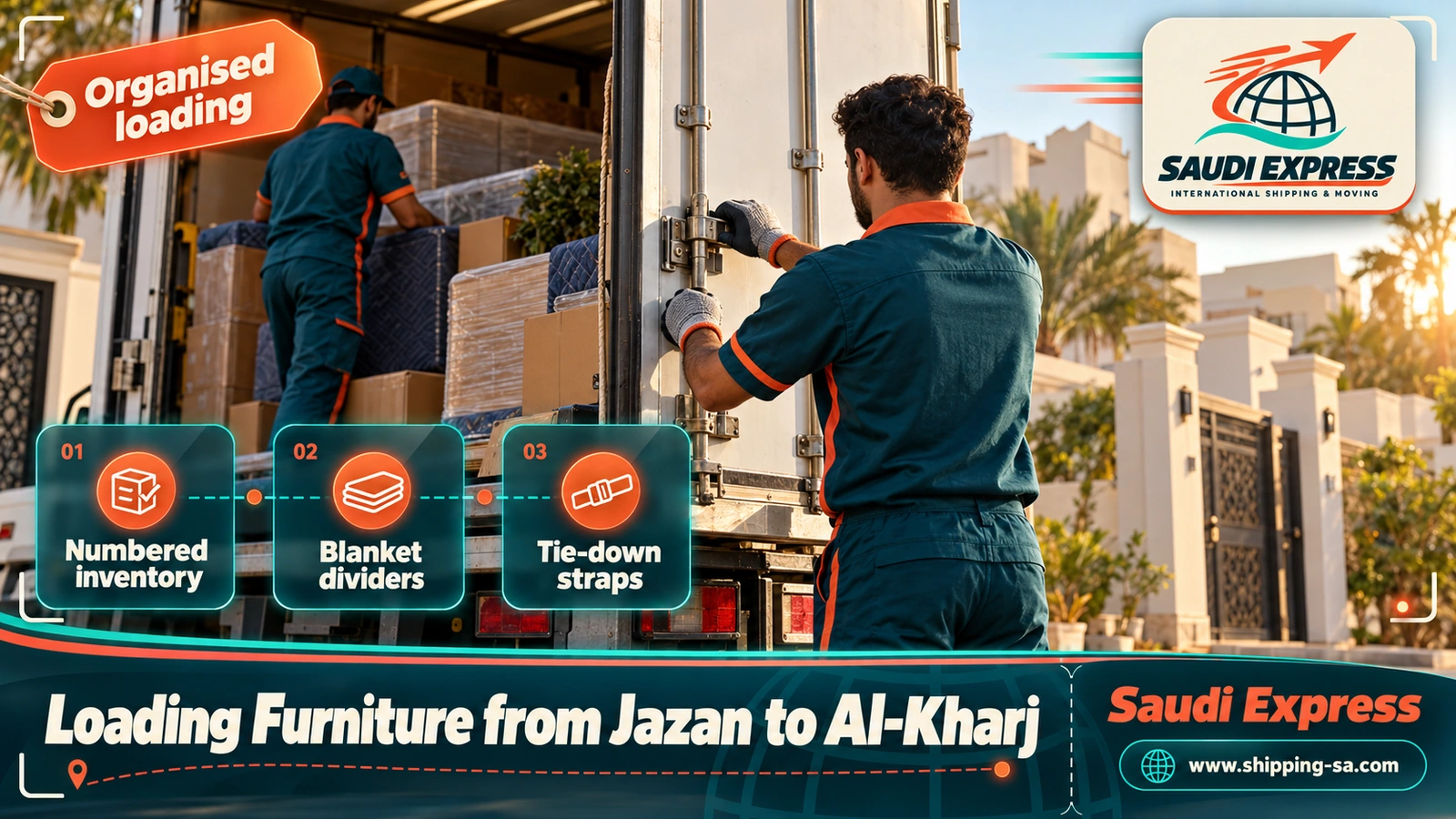 Loading Furniture from Jazan to Al-Kharj