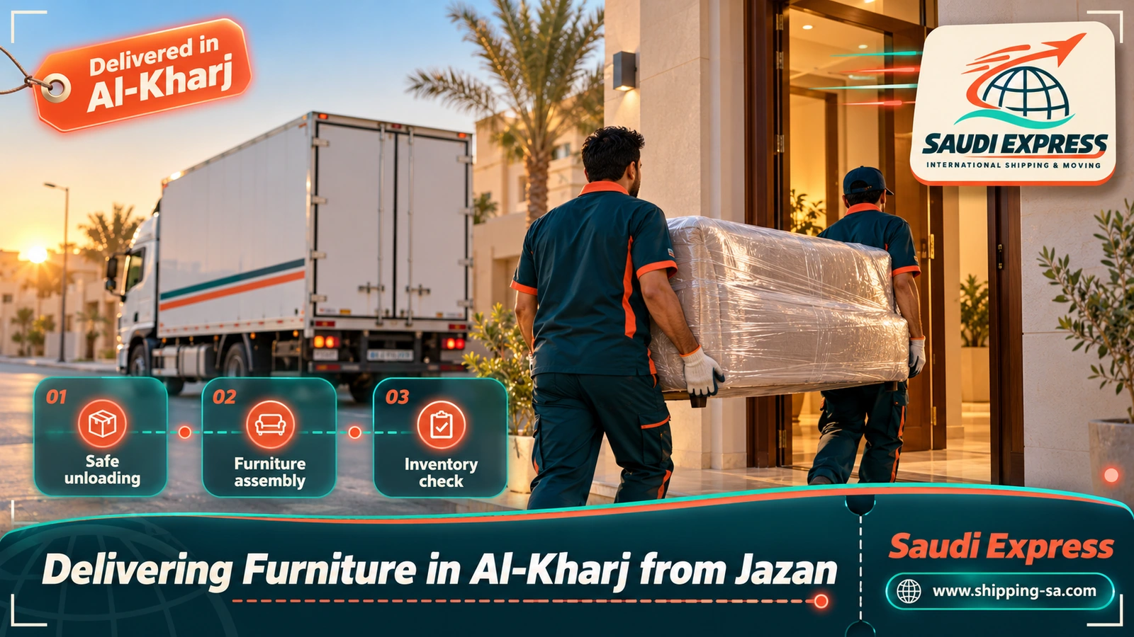 Delivering Furniture in Al-Kharj from Jazan