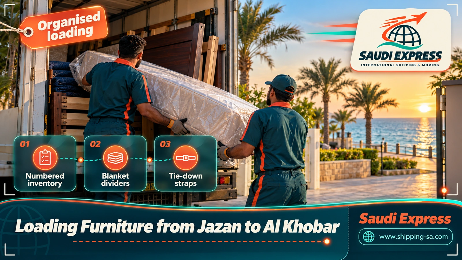 Loading Furniture from Jazan to Al Khobar