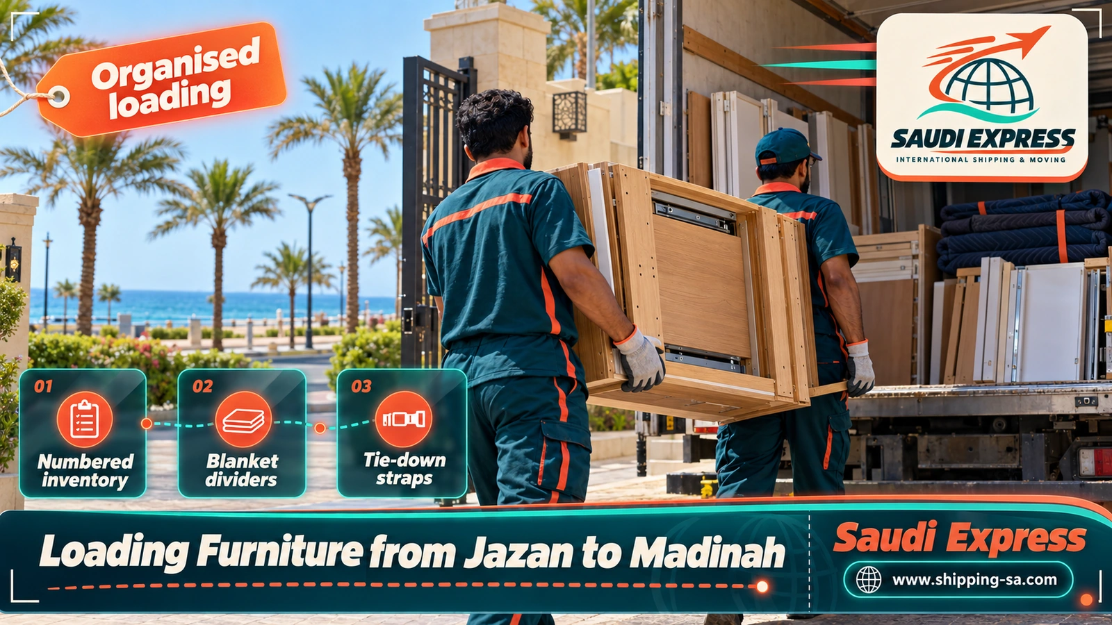 Loading Furniture from Jazan to Madinah