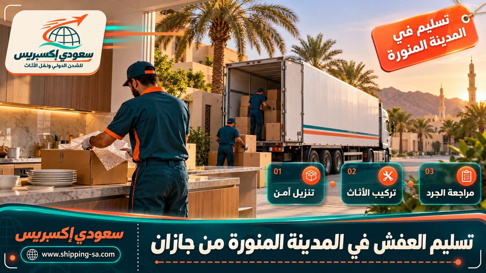 تسليم العفش في المدينة المنورة من جازان