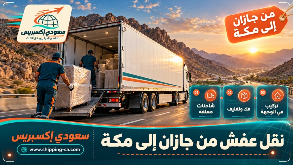نقل عفش من جازان إلى مكة