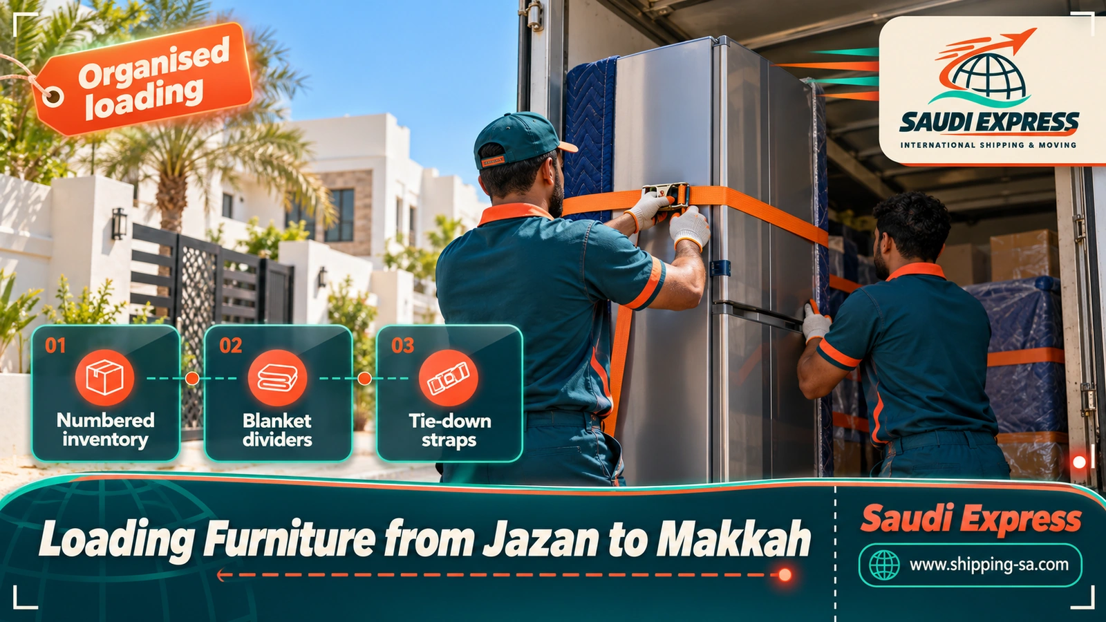 Loading Furniture from Jazan to Makkah