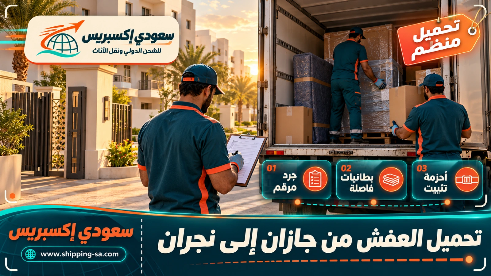 تحميل العفش من جازان إلى نجران