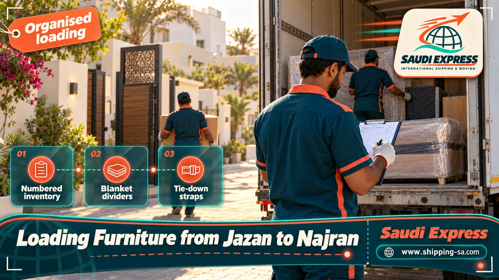 Loading Furniture from Jazan to Najran
