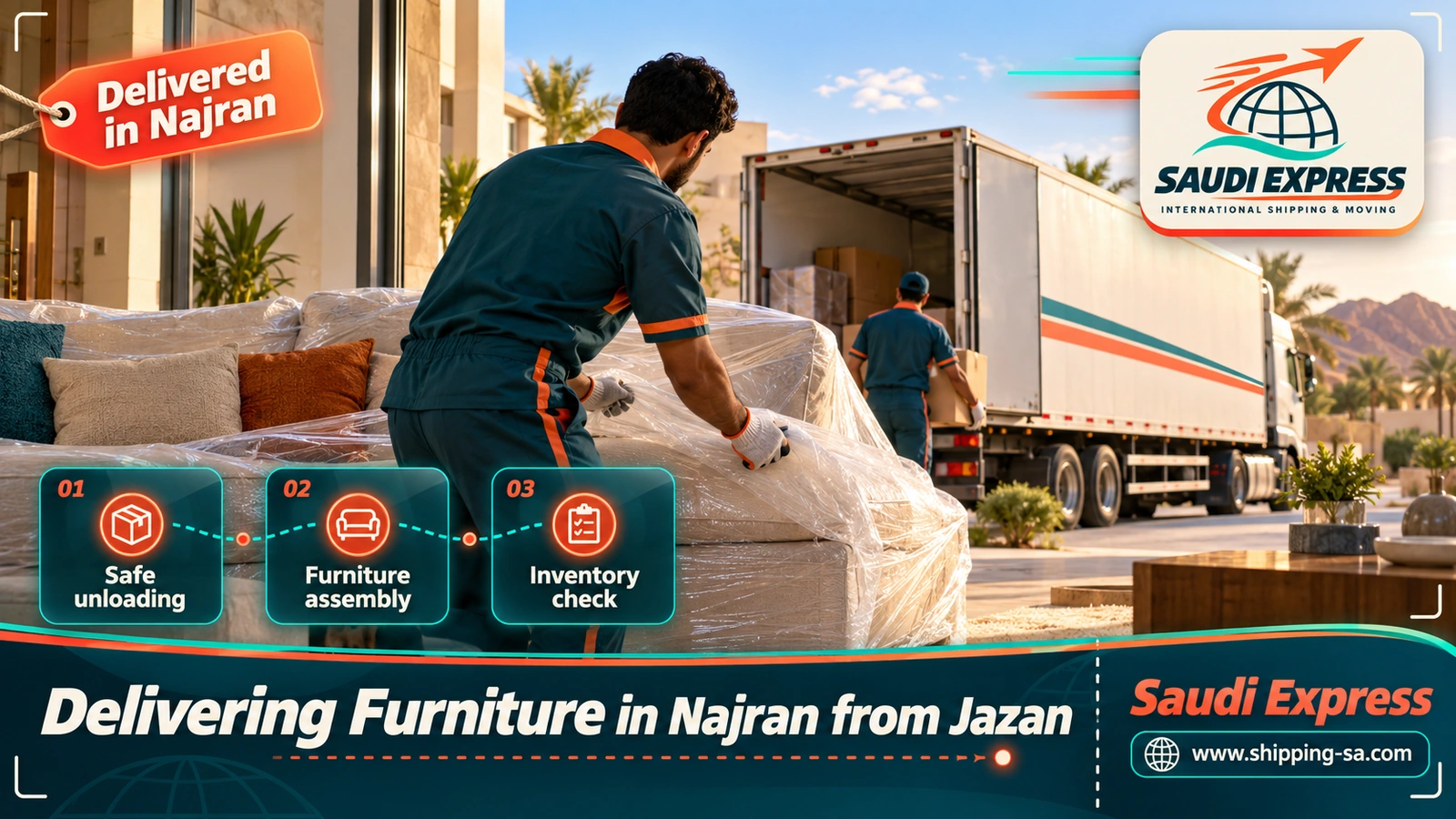 Delivering Furniture in Najran from Jazan