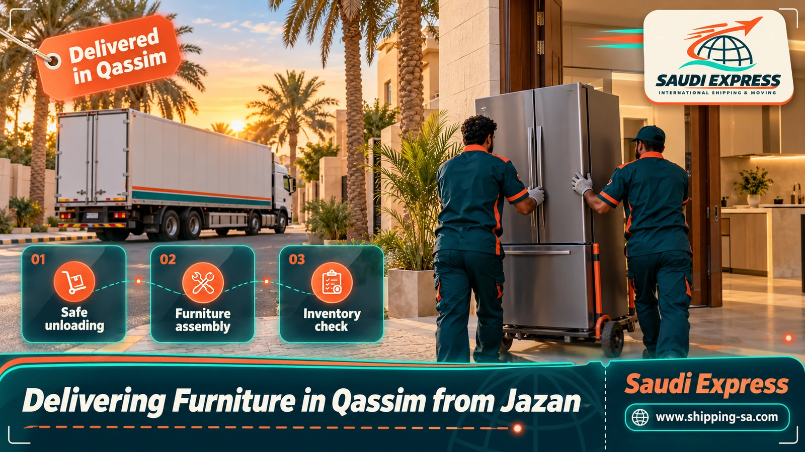 Delivering Furniture in Qassim from Jazan