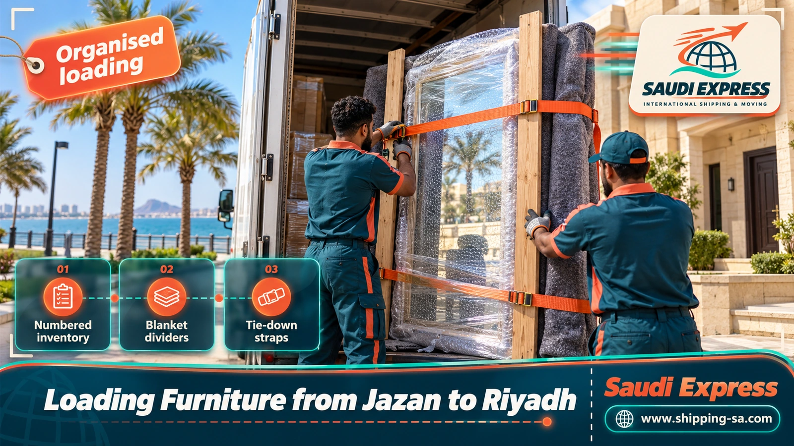 Loading Furniture from Jazan to Riyadh