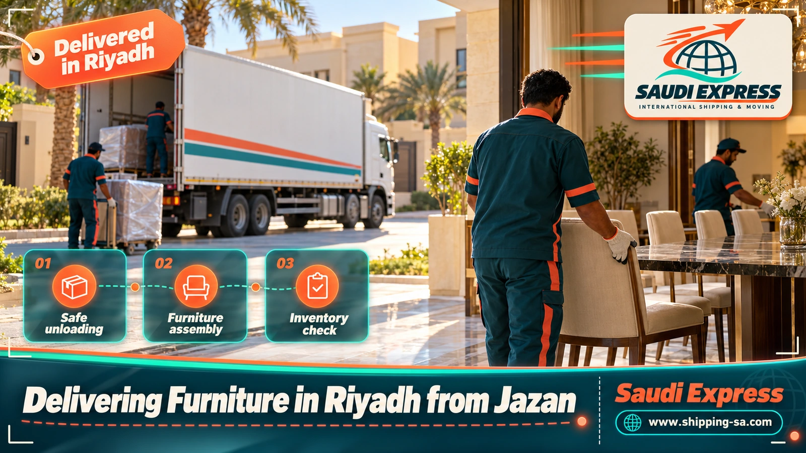 Delivering Furniture in Riyadh from Jazan