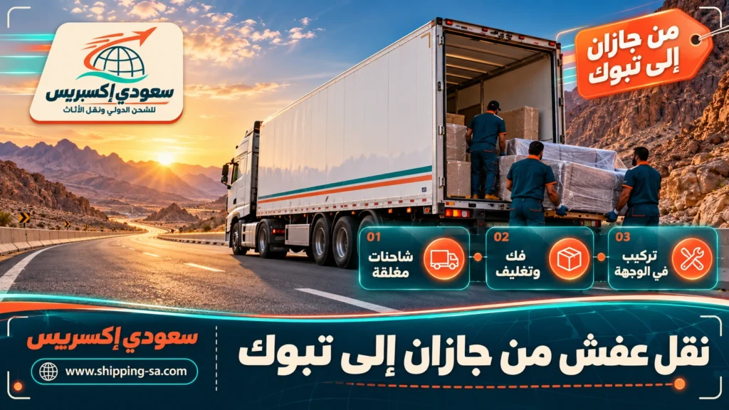 نقل عفش من جازان إلى تبوك