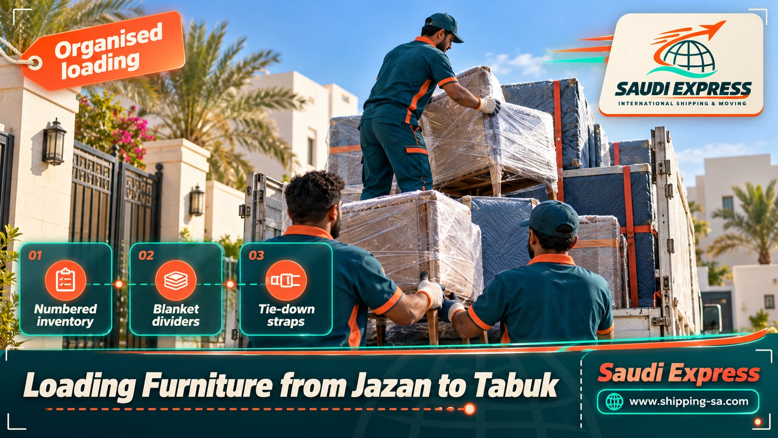Loading Furniture from Jazan to Tabuk