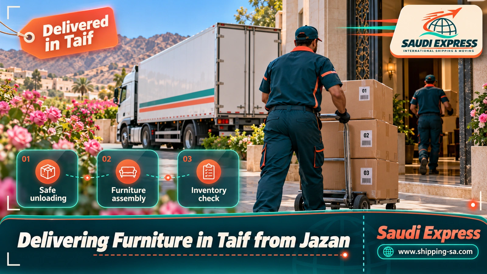 Delivering Furniture in Taif from Jazan