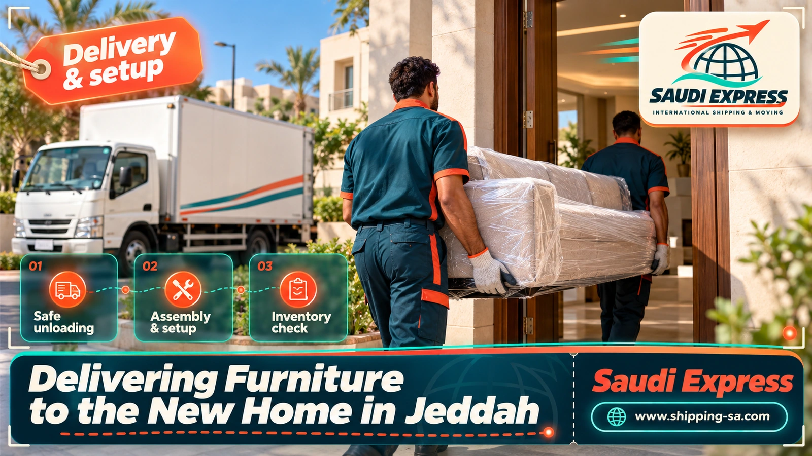 Delivering Furniture to the New Home in Jeddah