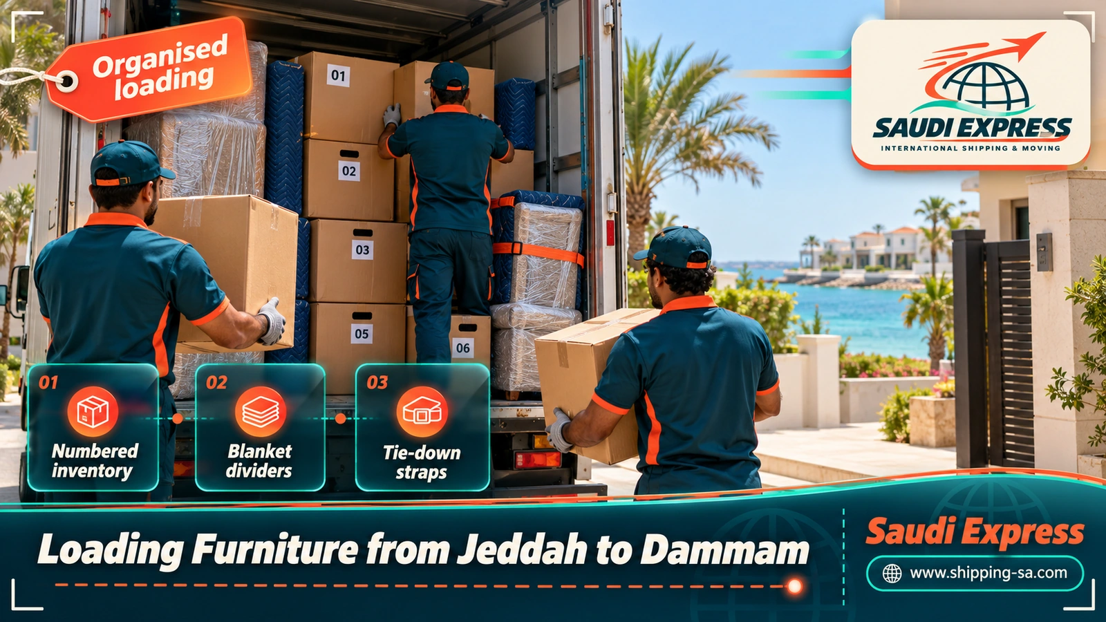 Loading Furniture from Jeddah to Dammam